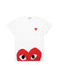 Comme des Garcons Play Women's Red Half Heart T-shirt White one-kickz