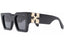 OFF-WHITE Catalina Rectangular Frame Sunglasses Black/Dark Grey/Gold OERI003Y21PLA0011007 / OERI003C99PLA0011007 one-kickz