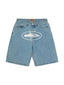 Corteiz Baggy Denim Shorts Stonewash one-kickz