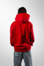 Supreme Red Split Hoodie Embroidered Spell Out On Hood