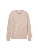 AllSaints Chainy Embroidered Jumper Dusk Brown one-kickz