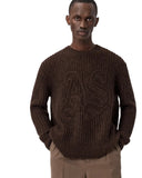 AllSaints Chainy Embroidered Jumper Rich Brown one-kickz