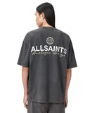 AllSaints Emblem Short Sleeve Cotton T-Shirt Washed Black one-kickz