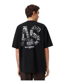 AllSaints Mixtape Oversized Graphic T-Shirt Jet Black one-kickz