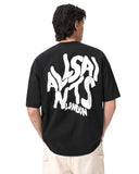 AllSaints Orlando Logo Print Oversized T-Shirt Jet Black one-kickz