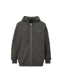 AllSaints Redact Zip Up Hoodie Washed Black one-kickz