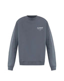 AllSaints Underground Crewneck Logo Sweatshirt With Back Print In Blue one-kickz