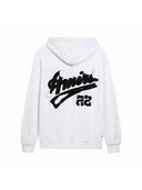 Amiri 22 Distressed Logo Hoodie White Black one-kickz