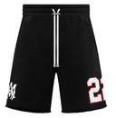 Amiri 22 Football Print Oversized Shorts one-kickz