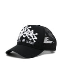 Amiri Black & White Stacked Bone Trucker Hat Black one-kickz