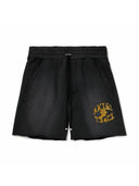 Amiri Logo-Flocked Distressed Cotton Jersey Drawstring Short one-kickz