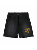 Amiri Logo-Flocked Distressed Cotton Jersey Drawstring Short one-kickz