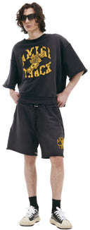 Amiri Logo-Flocked Distressed Cotton Jersey Drawstring Short one-kickz