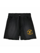 Amiri Logo-Flocked Distressed Cotton Jersey Drawstring Short one-kickz