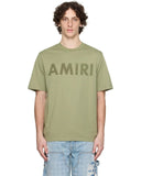 Amiri Olive Green Logo Stencil T-Shirt one-kickz