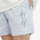 Amiri StackLogo Swim Short Embroidered In Grey one-kickz