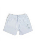 Amiri StackLogo Swim Short Embroidered In Grey one-kickz