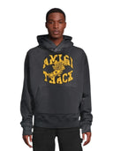 Amiri Track Yellow Logo Washed Black Hoodie one-kickz