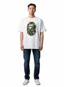 BAPE 1st Camo Big Ape Head Tee White/Green one-kickz