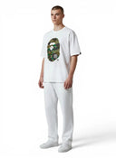 BAPE 1st Camo Big Ape Head Tee White/Green one-kickz