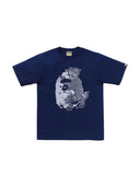 BAPE A Bathing Ape Japanese Tattoo Big Ape Head Tee Navy one-kickz