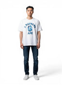 BAPE ABC Camo College Tee SS21 White/Blue one-kickz