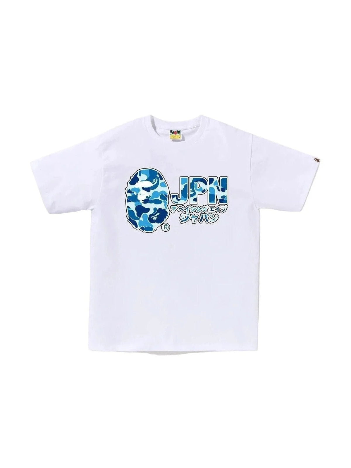 BAPE ABC Camo JPN Katakana Tee White/Blue