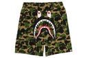 BAPE Abc Camo Shark Sweat Shorts Green one-kickz