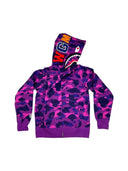 BAPE Color Camo Shark Full Zip Hoodie Purple one-kickz