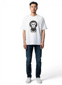 BAPE Distortion Big Baby Milo Tee White Black one-kickz