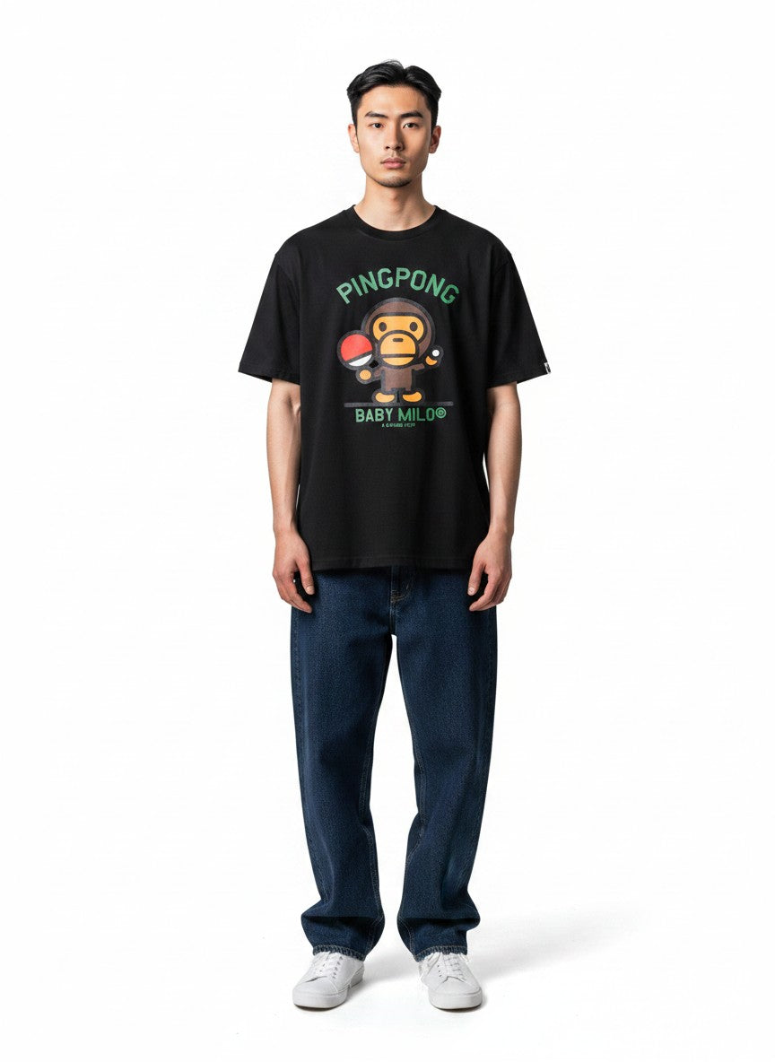 BAPE Milo Pingpong Sports Tee Black