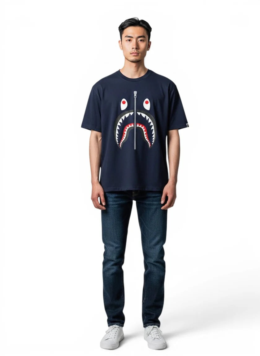 BAPE Shark Tee Navy