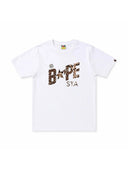 BAPE Snake Bape Sta Logo Tee White Beige one-kickz