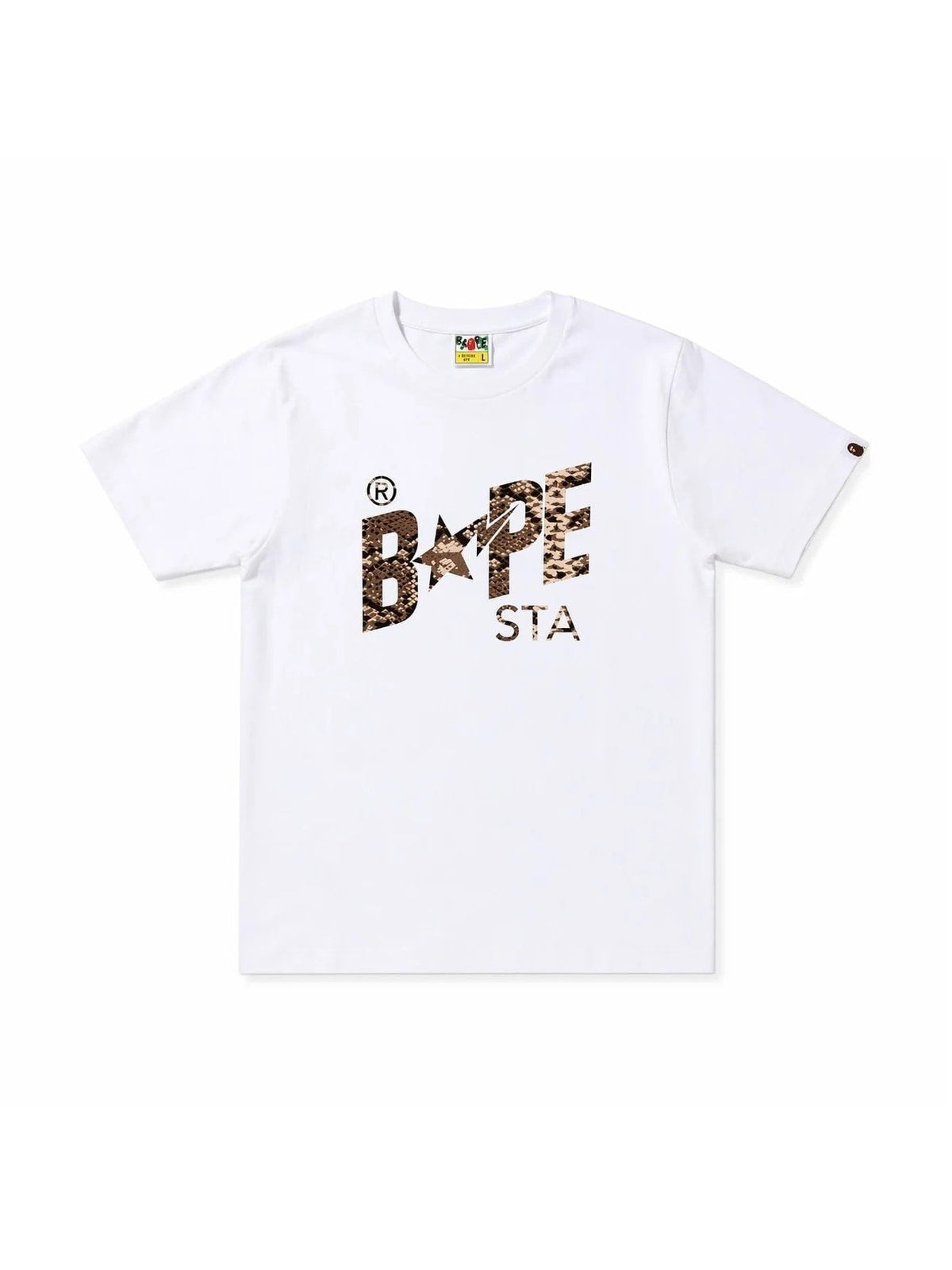 BAPE Snake Bape Sta Logo Tee White Beige