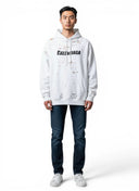 Balenciaga Caps Distressed Black Logo White Hoodie one-kickz
