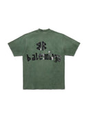 Balenciaga Tape Logo T-Shirt Dark Green one-kickz