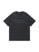 Balenciaga Washed Black Raw Edge TEE Embroidered one-kickz