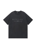 Balenciaga Washed Black Raw Edge TEE Embroidered one-kickz