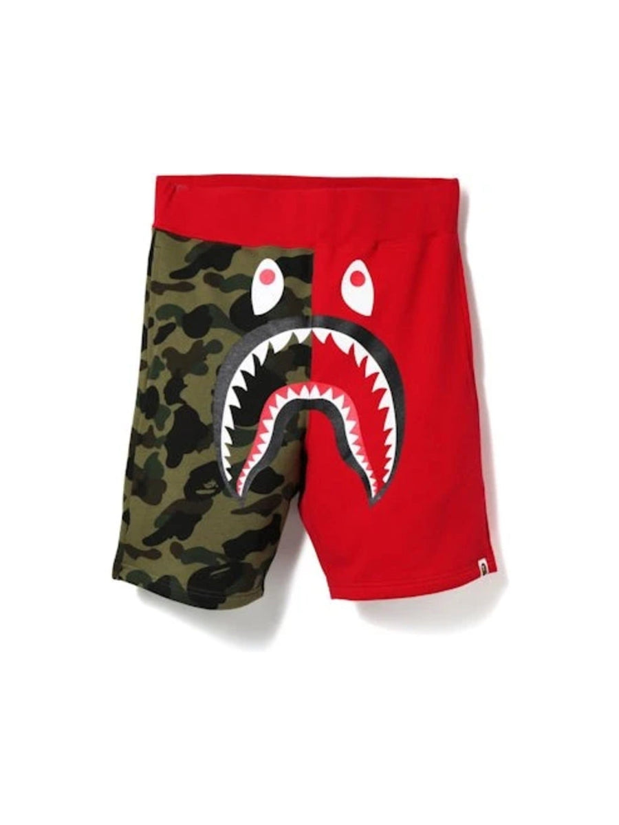 Bape A Bathing Ape Shark Short Red & Yellow Camo Sweatshort