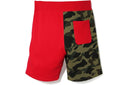 Bape A Bathing Ape Shark Short Red & Yellow Camo Sweatshort one-kickz
