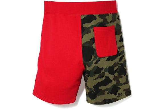 Bape A Bathing Ape Shark Short Red & Yellow Camo Sweatshort