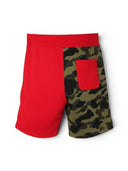 Bape A Bathing Ape Shark Short Red & Yellow Camo Sweatshort one-kickz