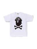 Bape Captain Ape Crossbone Tee Mens White one-kickz