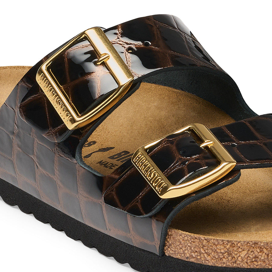 Birkenstock Arizona Natural Leather Black Emboss
