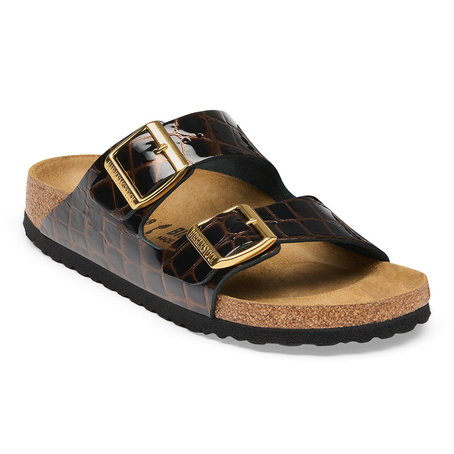 Birkenstock Arizona Natural Leather Black Emboss