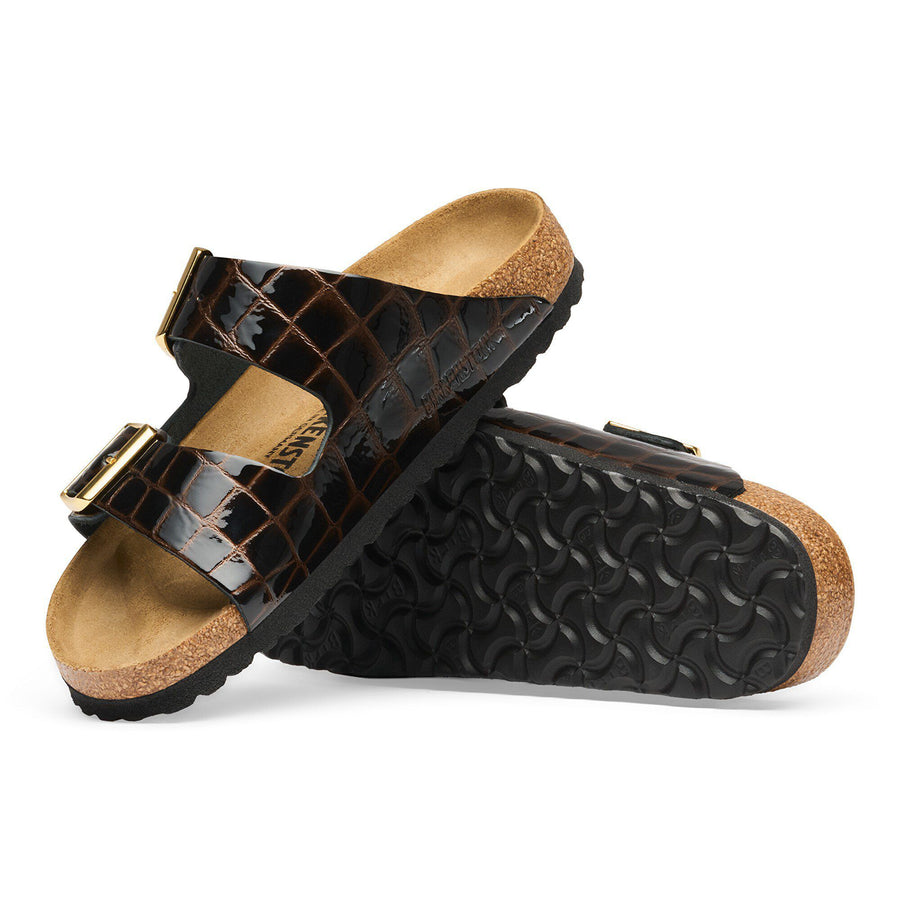 Birkenstock Arizona Natural Leather Black Emboss