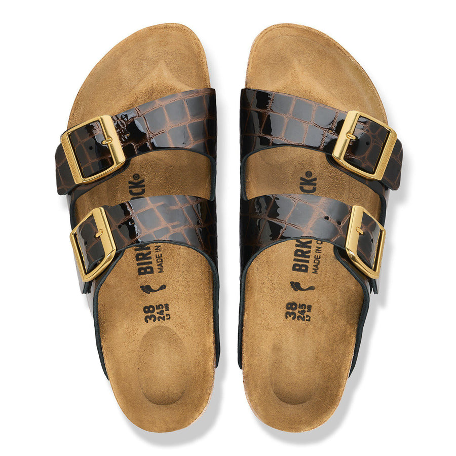 Birkenstock Arizona Natural Leather Black Emboss