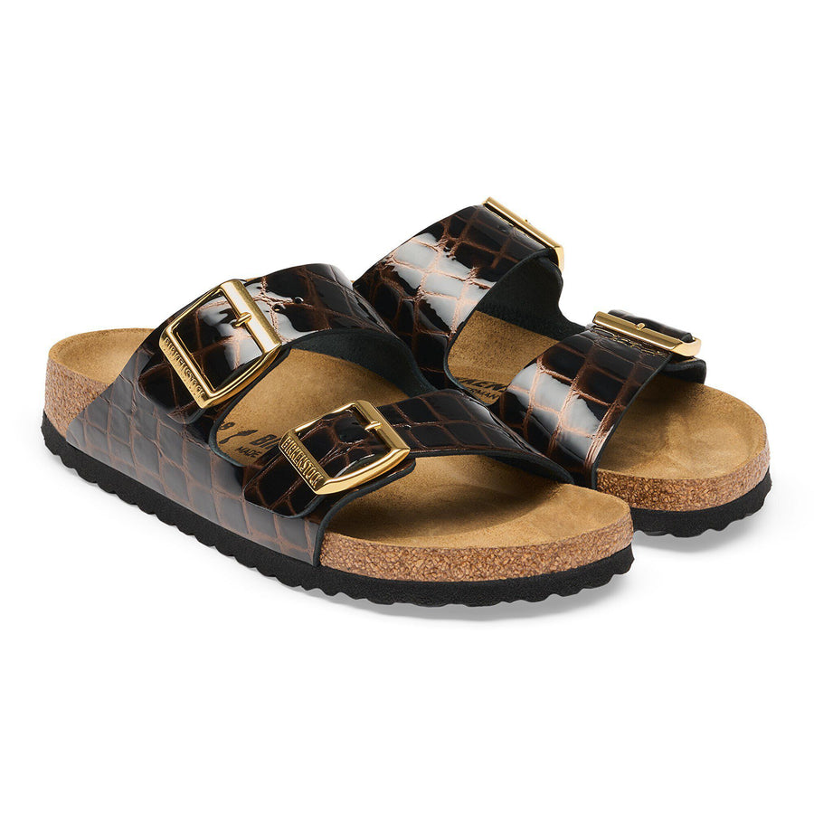 Birkenstock Arizona Natural Leather Black Emboss