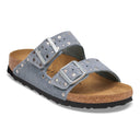 Birkenstock Arizona Rivet Suede Leather Stone Blue