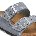 Birkenstock Arizona Rivet Suede Leather Stone Blue